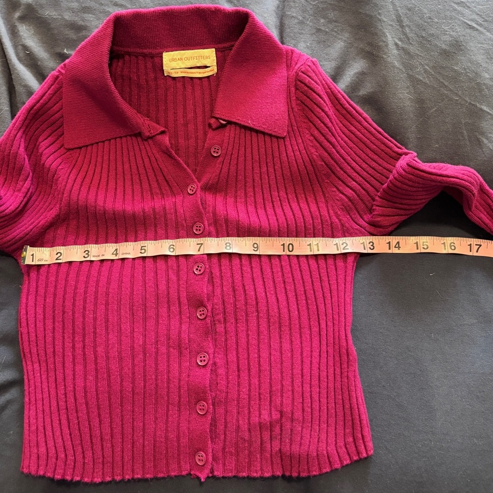 Urban Outfitters • magenta ribbed knit cardigan - Picture 6 of 7